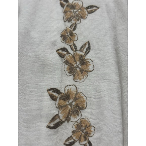 Y2K O'neill White Flower Long‎ Sleeve Women's Shirt Size L - Picture 11 of 13